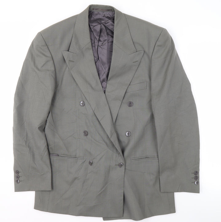 Van Gils Men's Grey Double-Breasted Blazer Size 46