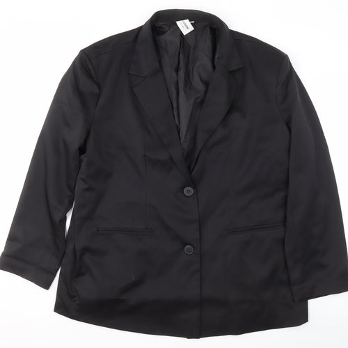 Collusion Women's Black Blazer, Size 18, Notch Lapel