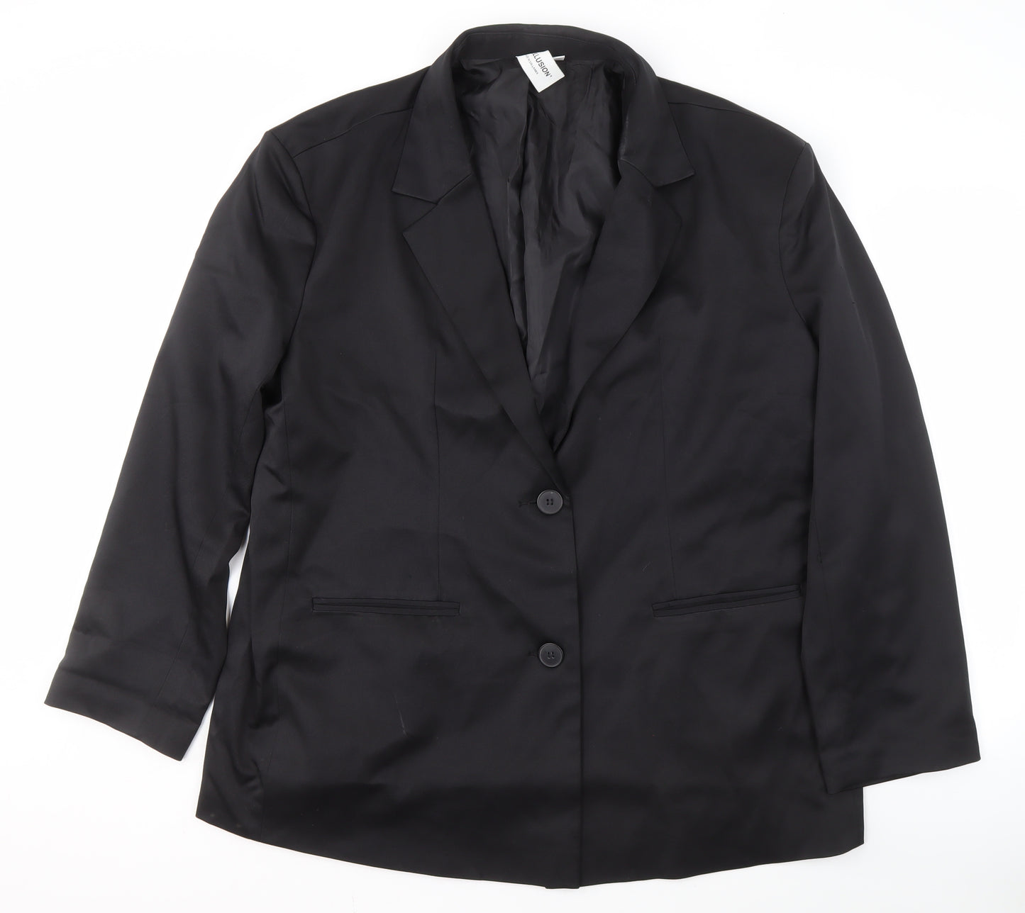 Collusion Women's Black Blazer, Size 18, Notch Lapel