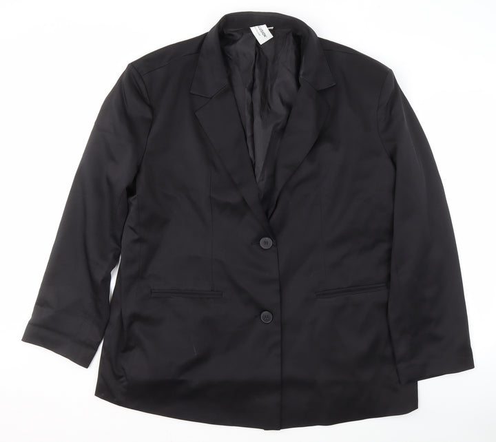 Collusion Women's Black Blazer, Size 18, Notch Lapel