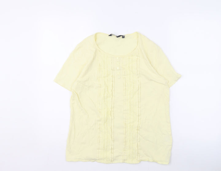 ISLE Essentials Women's Yellow Blouse, Size 14, Cotton