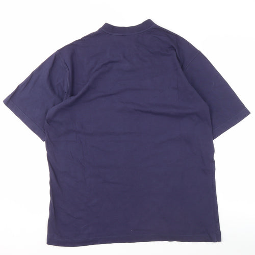 Adidas Men's Blue V-Neck Cotton T-Shirt XL
