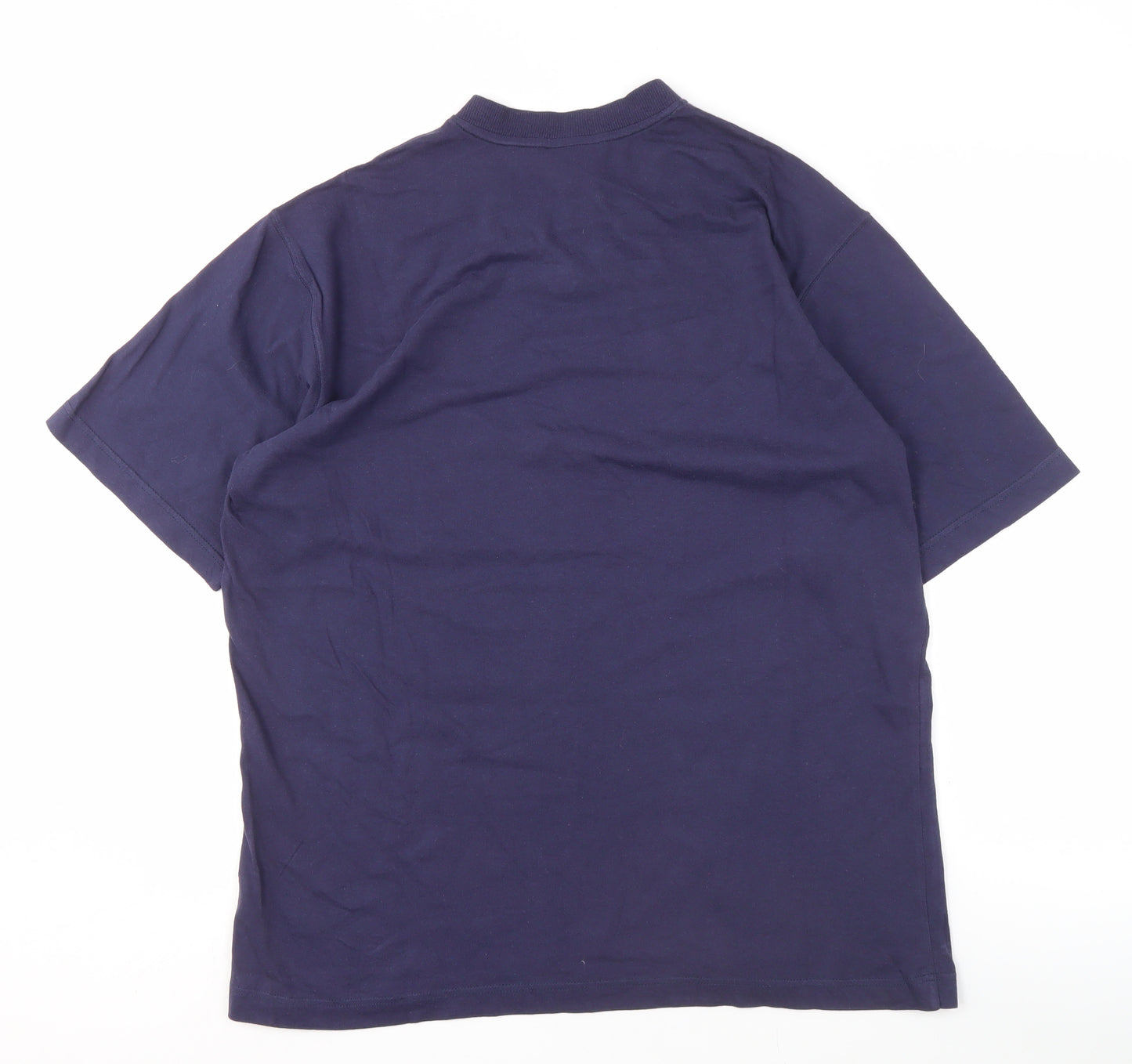 Adidas Men's Blue V-Neck Cotton T-Shirt XL