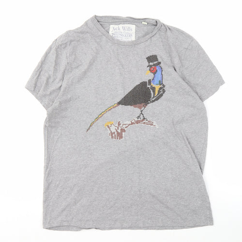 Jack Wills Grey Animal Print Men's T-Shirt M