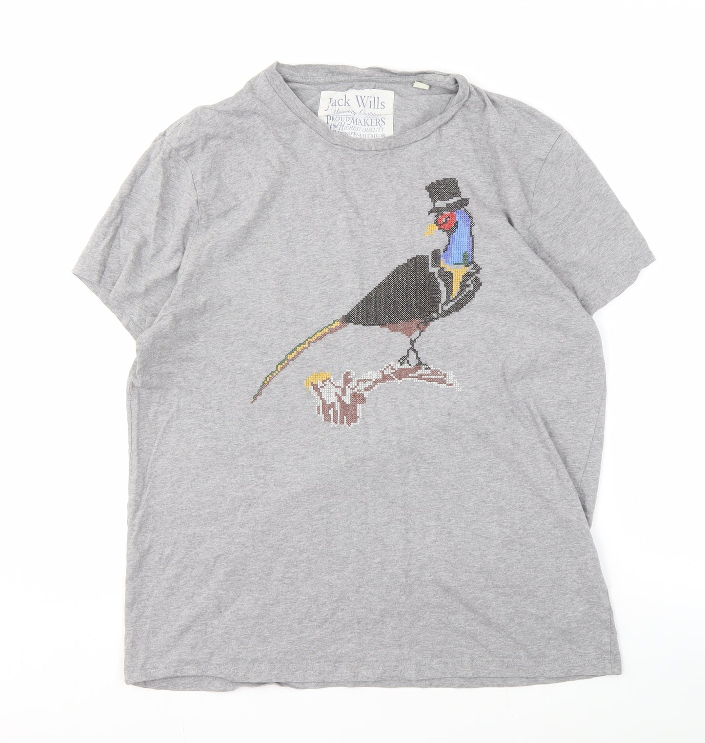 Jack Wills Grey Animal Print Men's T-Shirt M