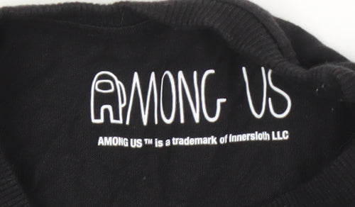 Among Us Boys T-Shirt, Black & Blue, 11-12 Years, Graphic Print