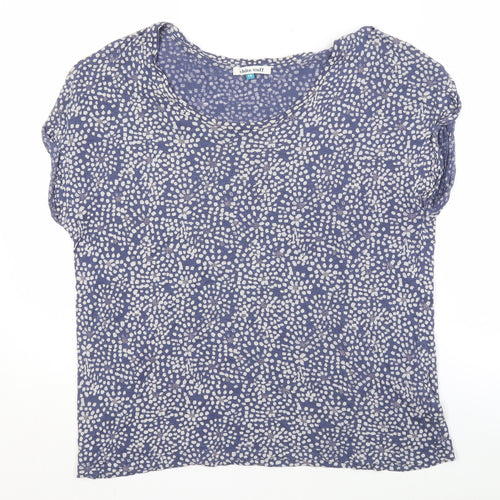 White Stuff Women's Blue Geometric T-Shirt, Size 14