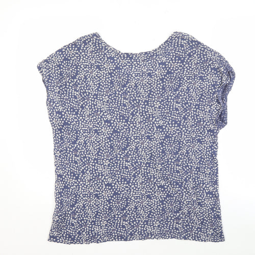 White Stuff Women's Blue Geometric T-Shirt, Size 14