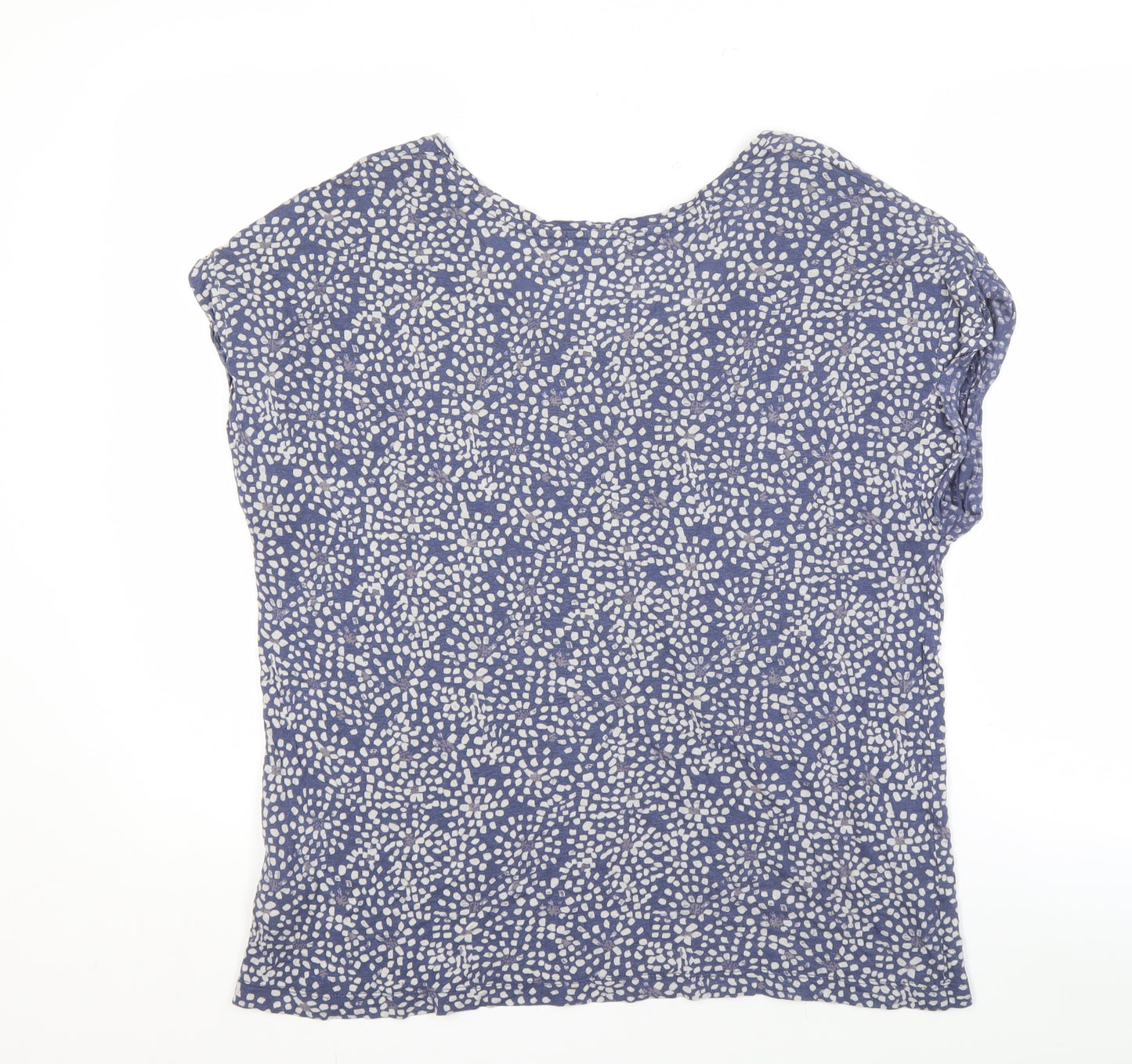 White Stuff Women's Blue Geometric T-Shirt, Size 14
