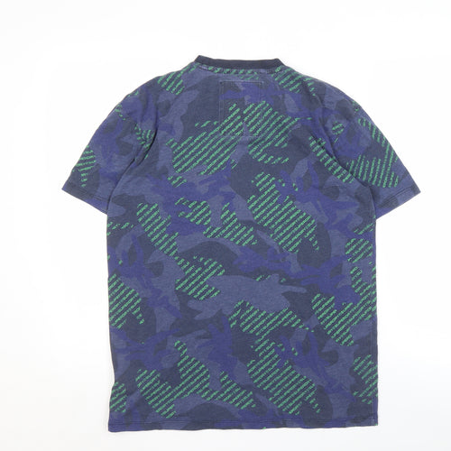 Superdry Men's Blue Camouflage T-Shirt XS