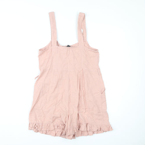 New Look Women's Pink Cotton Playsuit Size 12