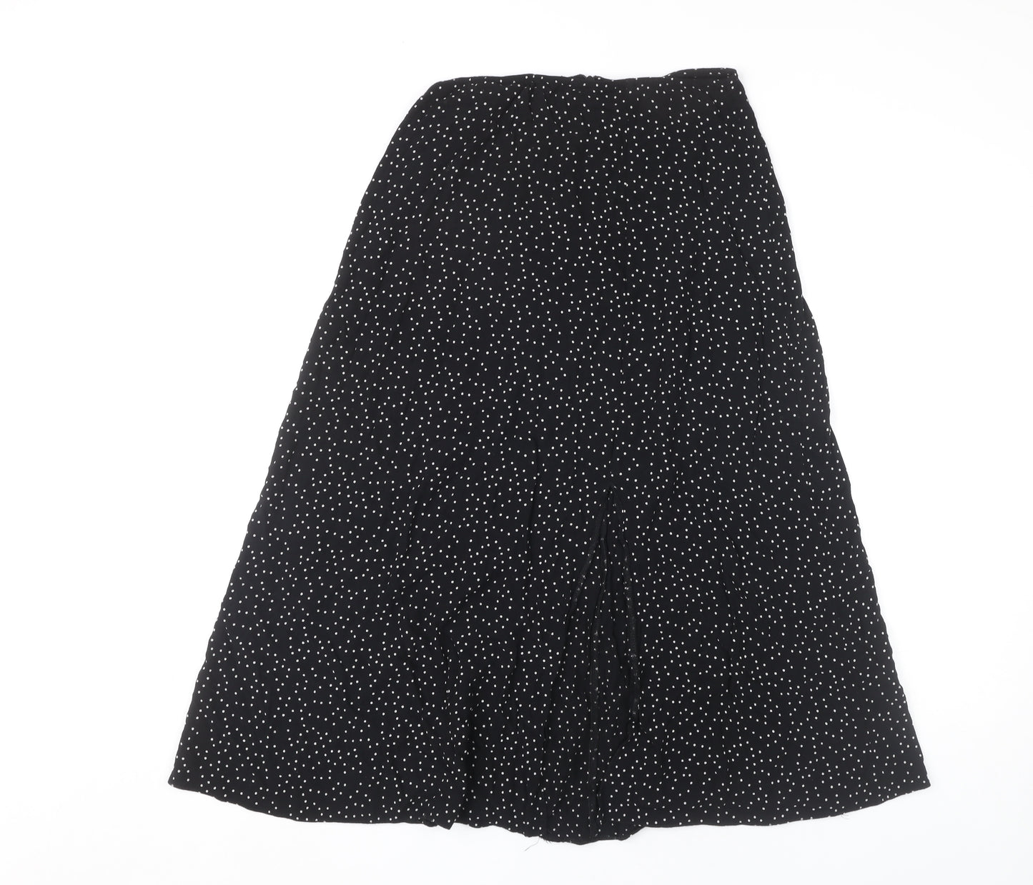 New Look Women's Black Polka Dot A-Line Midi Skirt