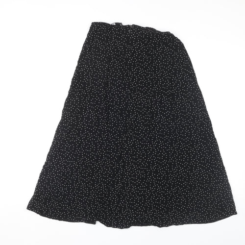 New Look Women's Black Polka Dot A-Line Midi Skirt