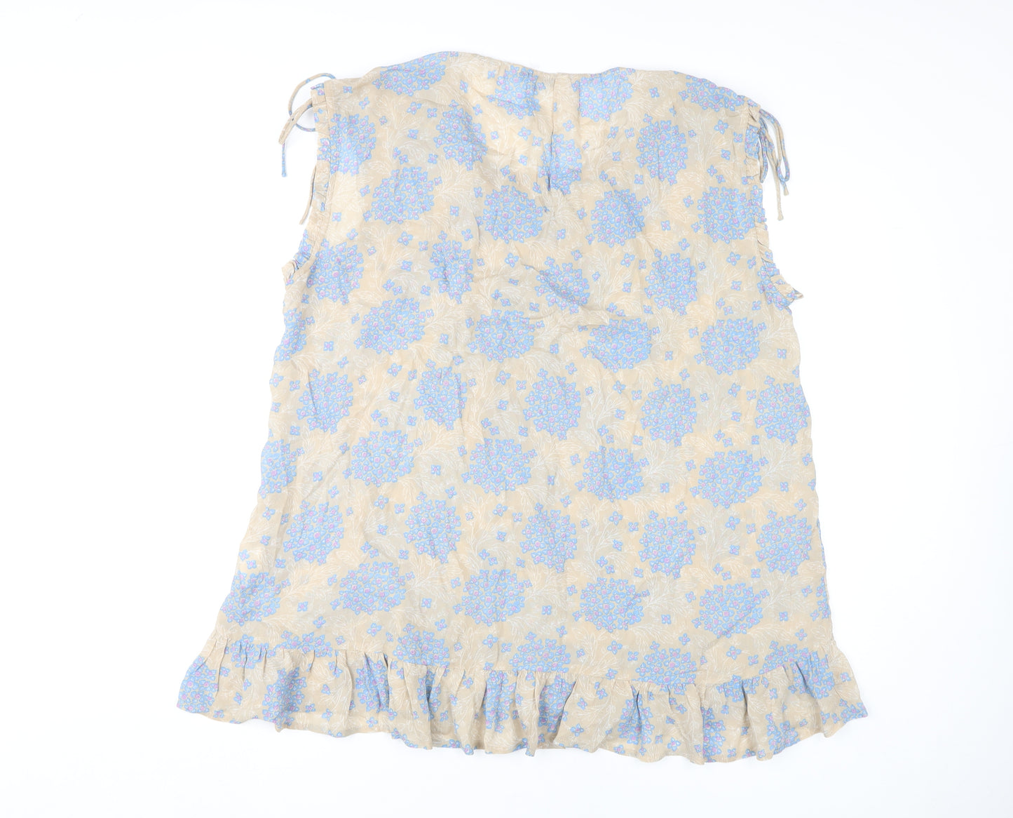 Next Women's Beige Floral Tunic Blouse Size 14