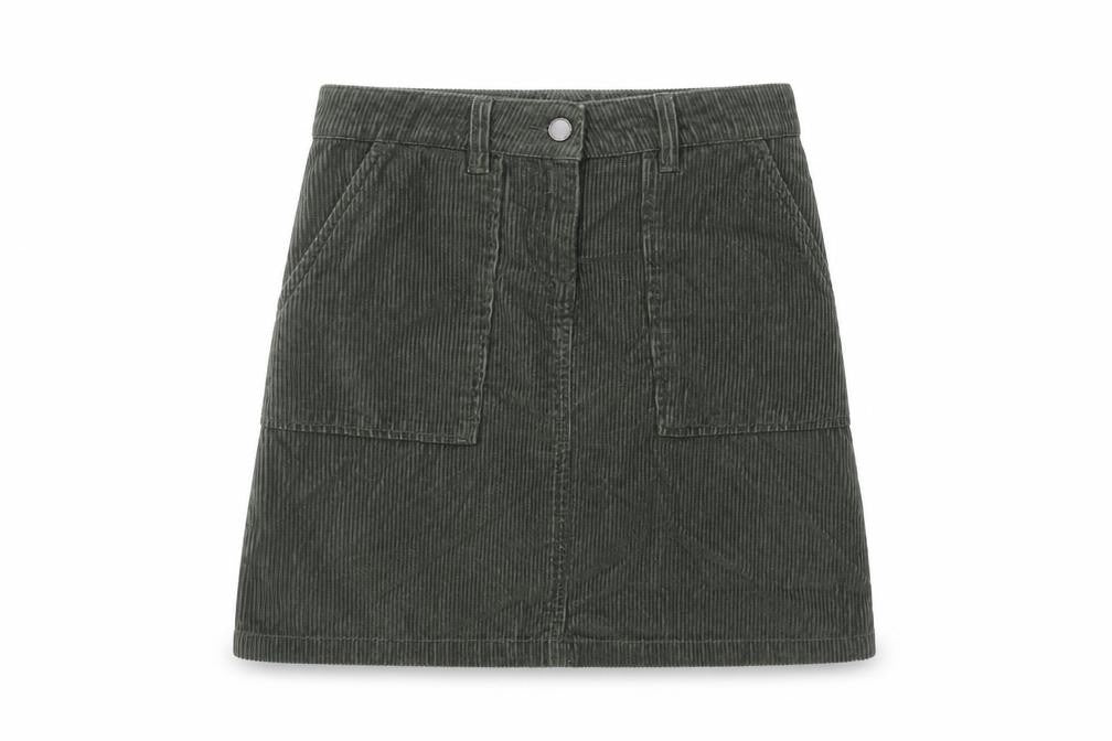 Next Women’s Green Corduroy Skirt Size 6 with Pockets