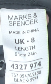 Marks and Spencer Women's Black Pencil Skirt, Size 8