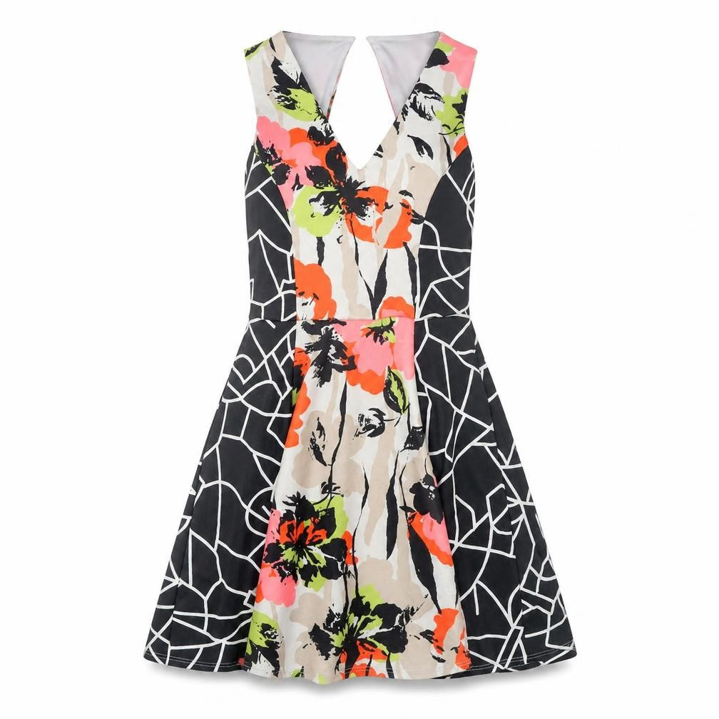 Noa Noa Floral Multicoloured V-Neck Women's Dress Size 10