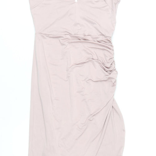 River Island Women's Pink Asymmetric Slip Dress