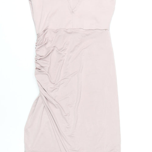River Island Women's Pink Asymmetric Slip Dress