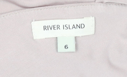 River Island Women's Pink Asymmetric Slip Dress