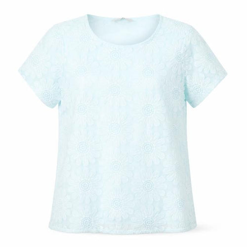 Marks and Spencer Women's Blue Floral T-Shirt, Size 10