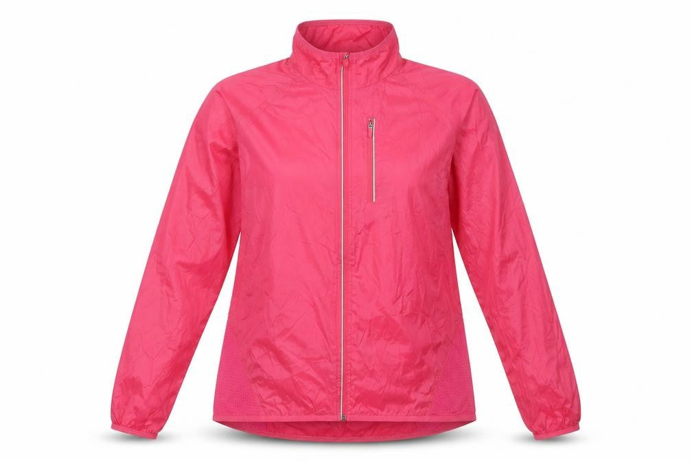 Front view of Marks & Spencer Women's Pink Windbreaker Jacket, size 16