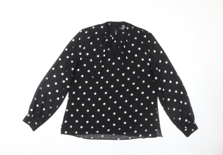 Dorothy Perkins Women's Black Polka Dot Blouse, Size 12