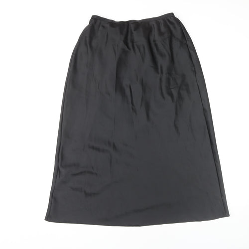 Marks & Spencer Black Midi Skirt, Size 14, Polyester