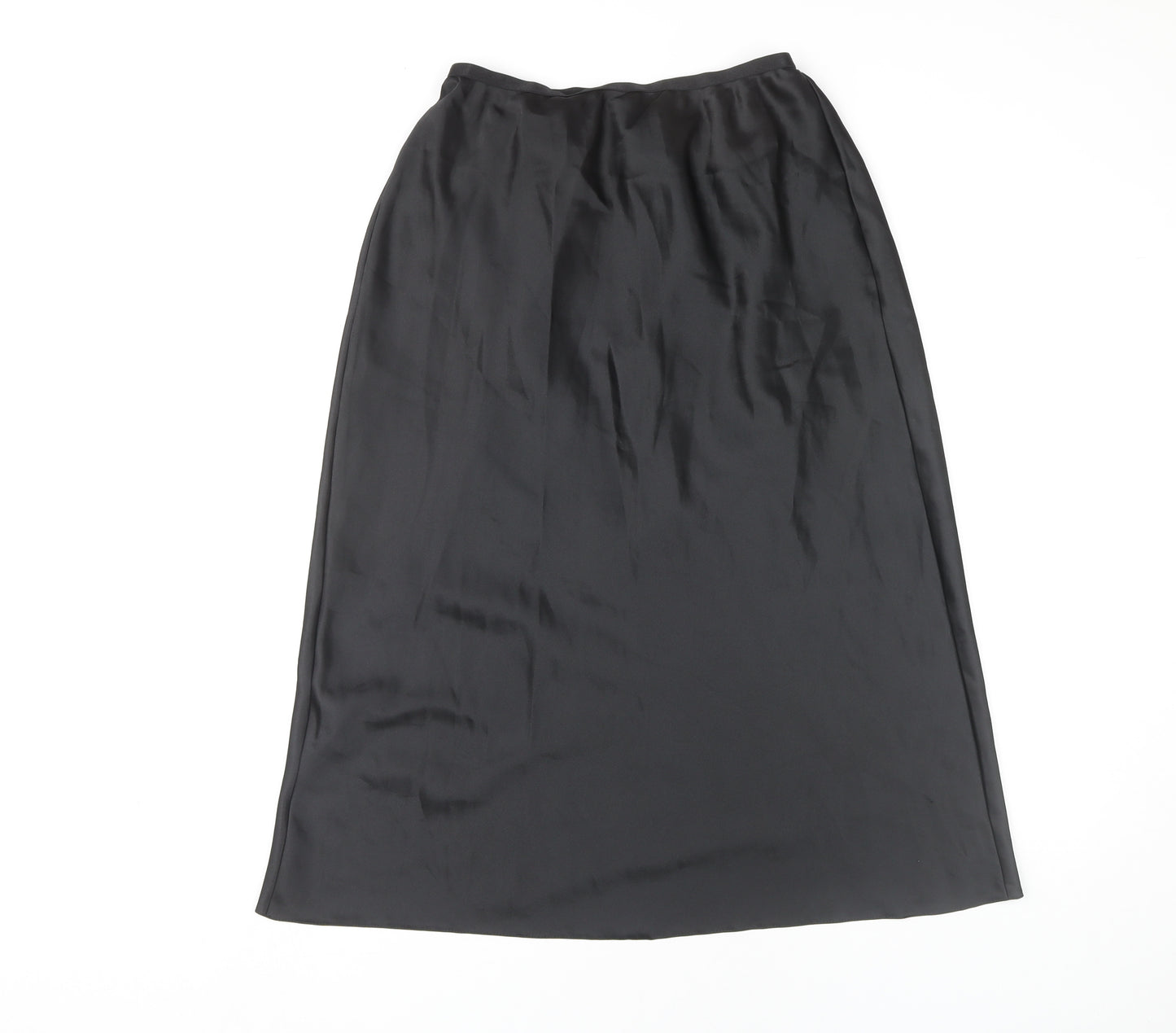 Marks & Spencer Black Midi Skirt, Size 14, Polyester