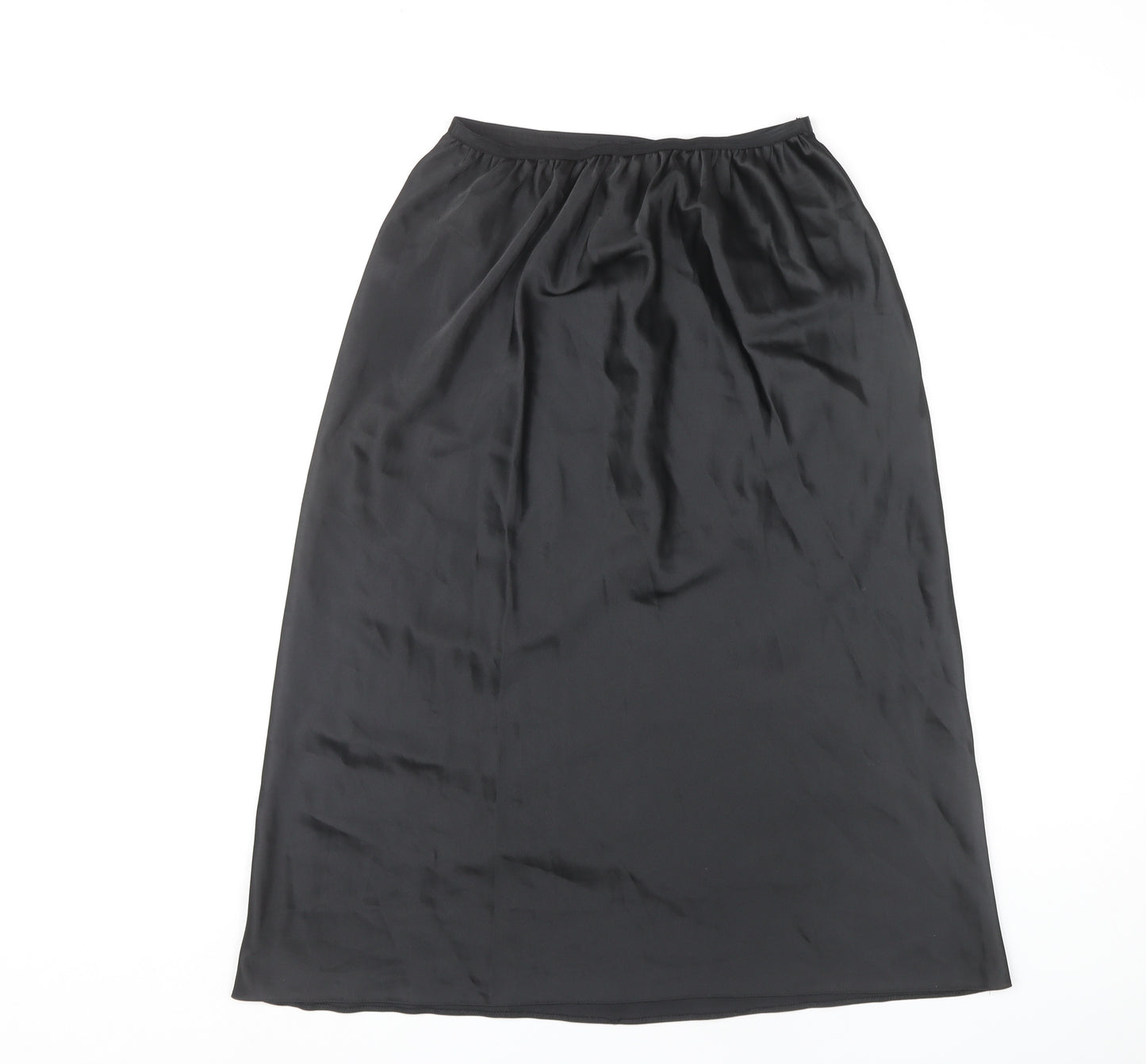 Marks & Spencer Black Midi Skirt, Size 14, Polyester