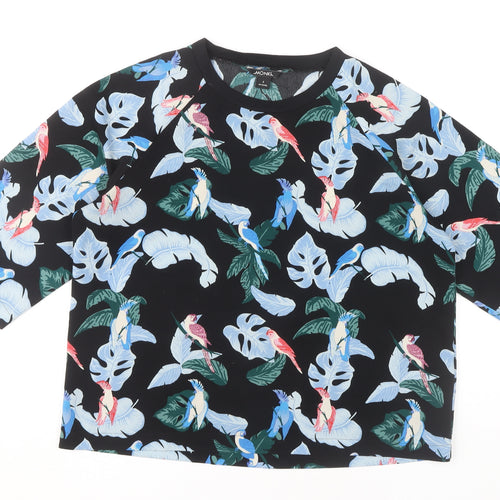 Monki Women's Black Tropical Print T-Shirt, S
