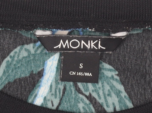 Monki Women's Black Tropical Print T-Shirt, S