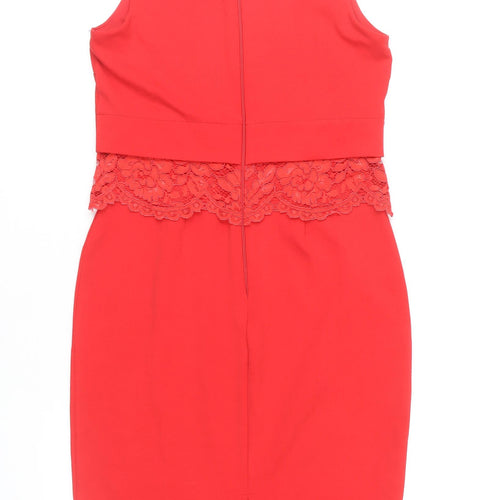 ASOS Women's Red Sleeveless Pencil Dress, Size 8