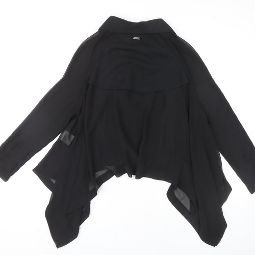 Crafted Women's Black Collared Top Size 8