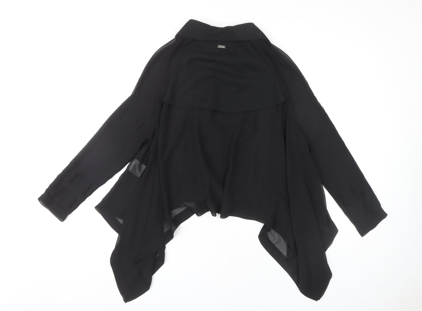 Crafted Women's Black Collared Top Size 8