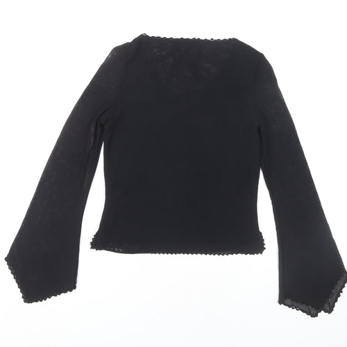 River Island Women's Black Embroidered Blouse Size 10