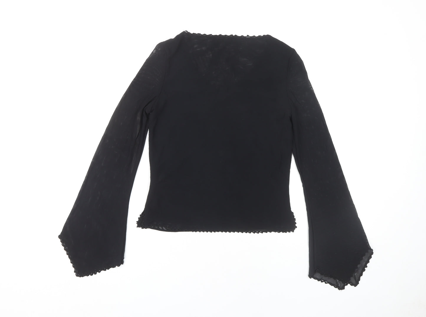 River Island Women's Black Embroidered Blouse Size 10
