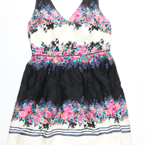 Monsoon Women's Floral Dress, Size 22, Multicoloured V-Neck