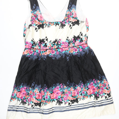 Monsoon Women's Floral Dress, Size 22, Multicoloured V-Neck