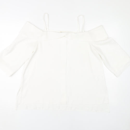 River Island Women's White Off Shoulder Top Size 14