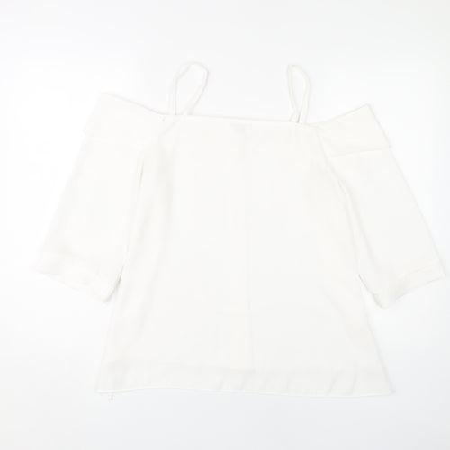 River Island Women's White Off Shoulder Top Size 14