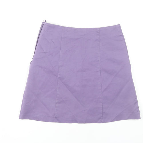 H&M Women's Purple Pencil Skirt Size 10 with Pockets
