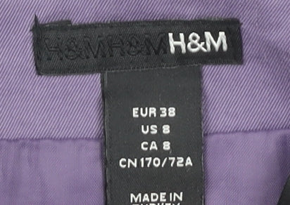 H&M Women's Purple Pencil Skirt Size 10 with Pockets