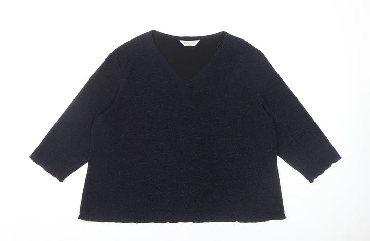 Bonmarché Women's Black XL V-Neck Top