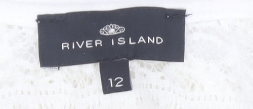 River Island Women's White Camisole Blouse Size 12