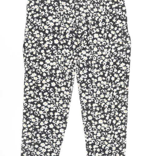 Dorothy Perkins Women's Black Floral Tapered Trousers M