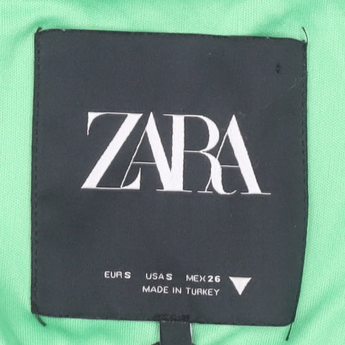 Zara Women's Green Cropped Blouse, S, Off Shoulder