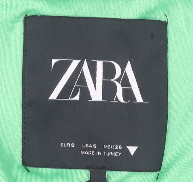 Zara Women's Green Cropped Blouse, S, Off Shoulder