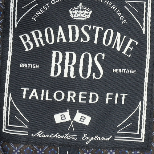 Broadstone Bros Men's Grey L Check Overcoat, Size L