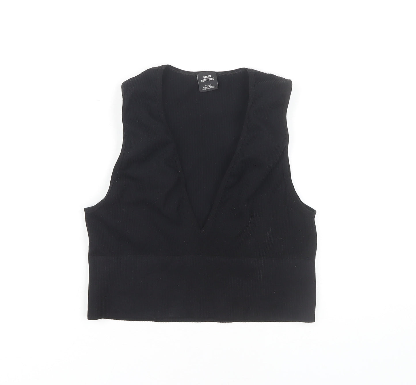 Urban Outfitters Women's Black V-Neck Tank - XL